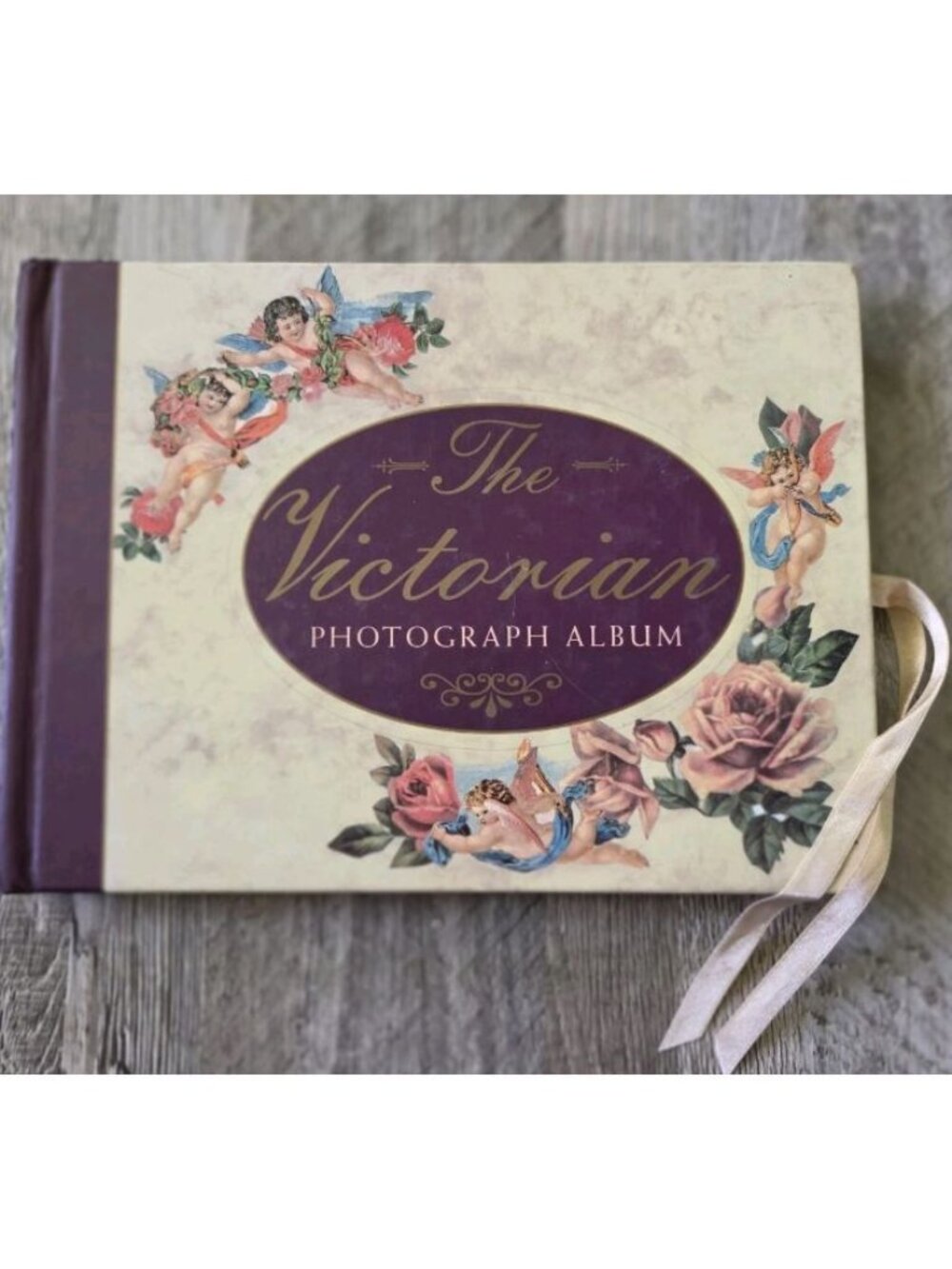 Parragon Vintage 1997 Victorian Photograph Album Cherub Angel Decoupage Book 90s